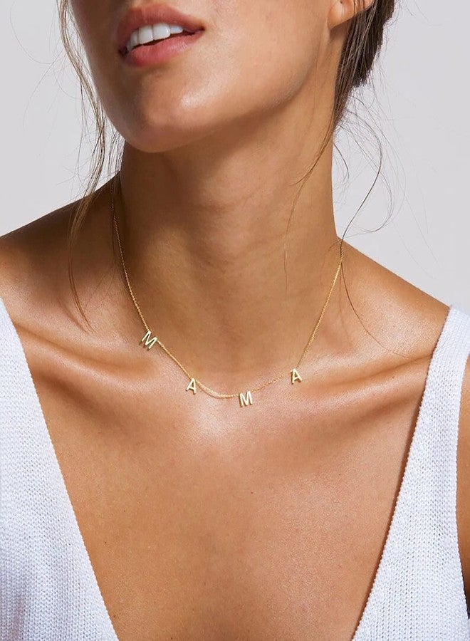 Glimmerst Mama Necklace for Mother 18K Gold Plated Stainless Steel Dainty Mama Letters Choker Necklace Mother's Pendant Necklaces for Women - Image 4